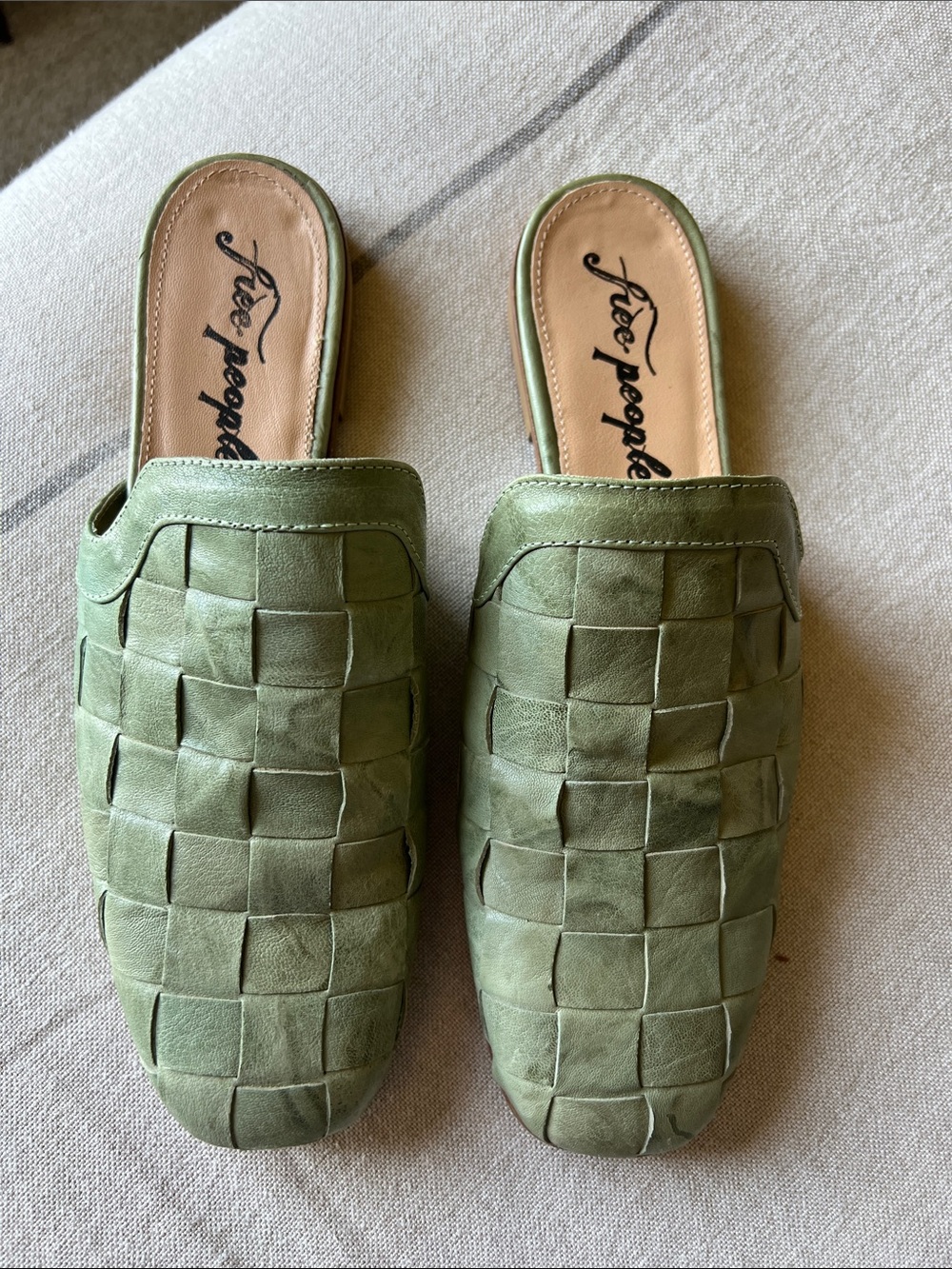 Free People Woven Leather Mules
